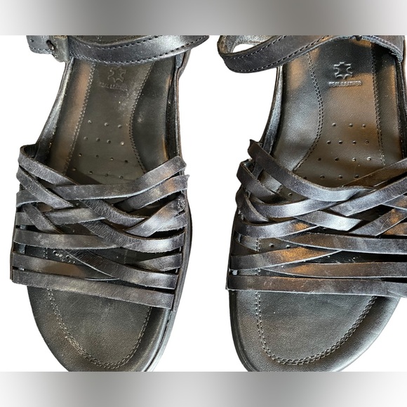 Ecco black leather open toe ankle strap strappy sandals size 39 - Picture 4 of 9